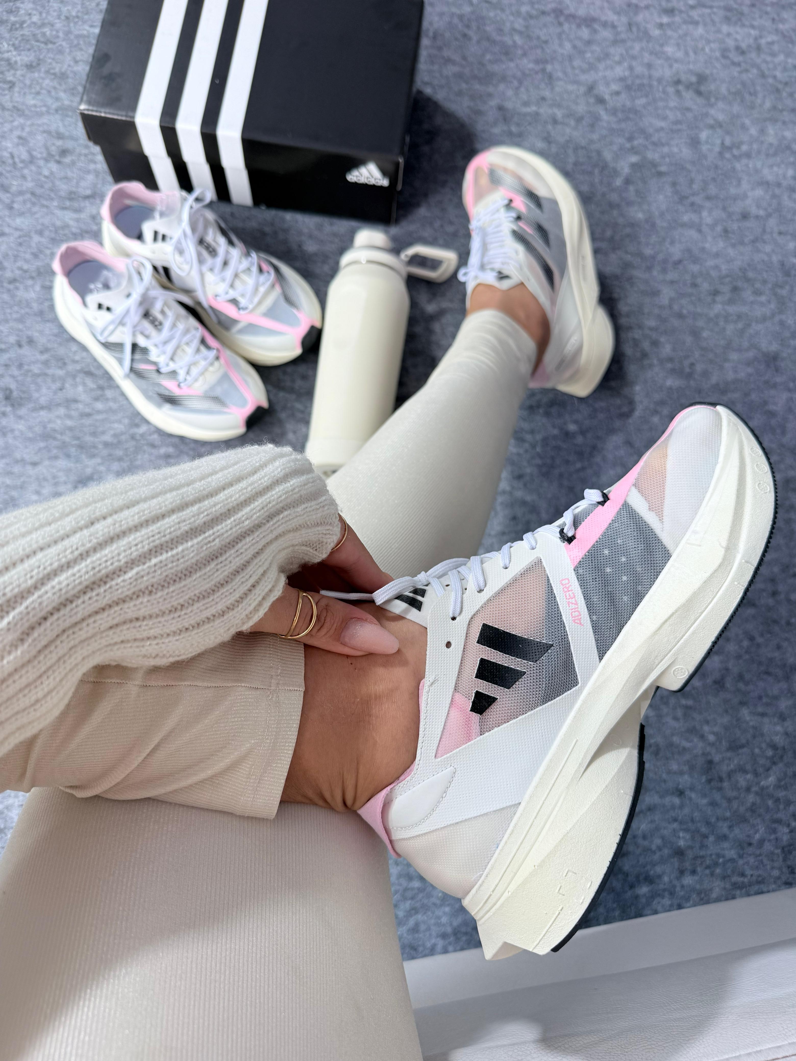 Adds Adizero Adios Pro 3 Branco e Rosa