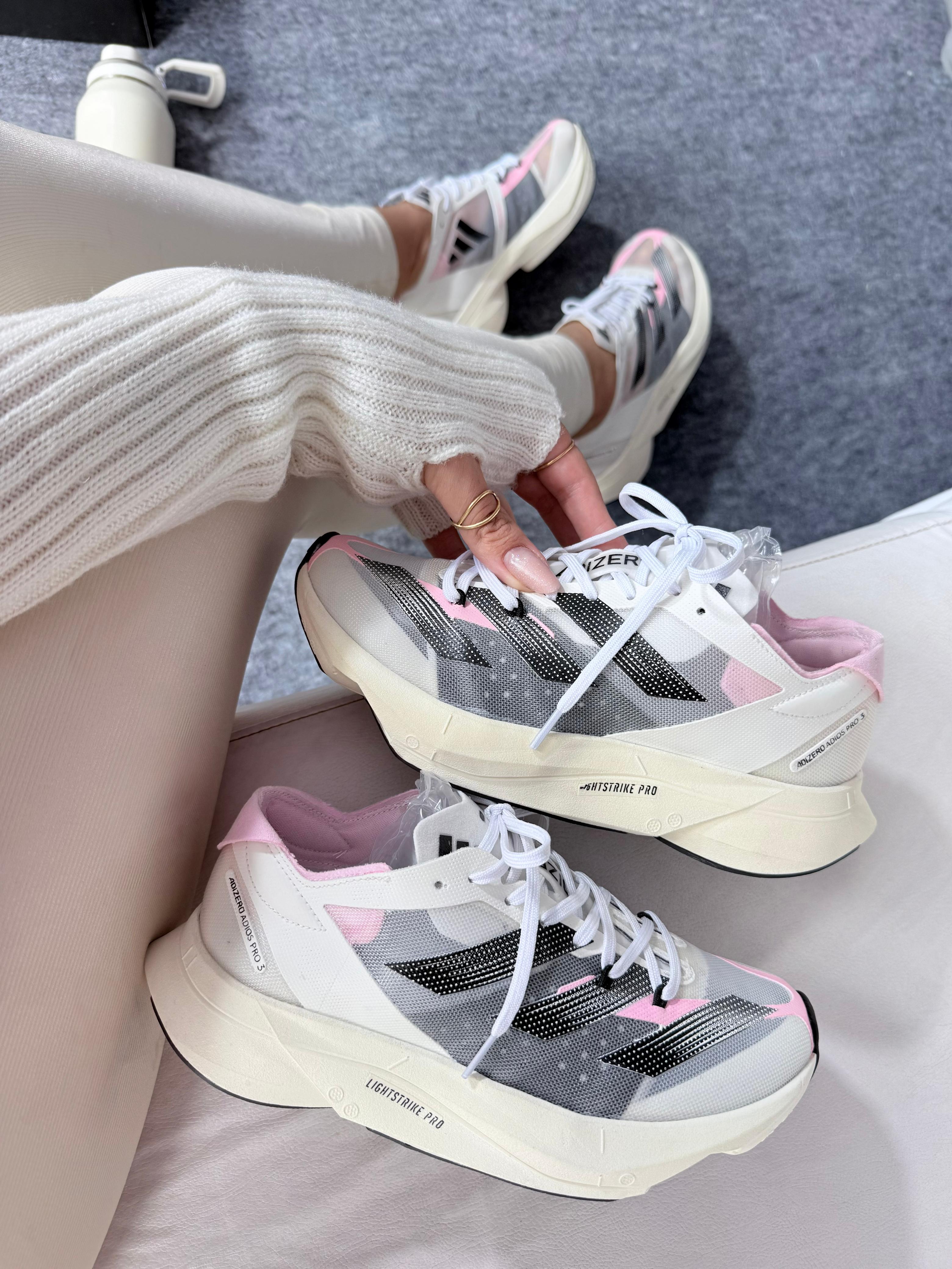 Adds Adizero Adios Pro 3 Branco e Rosa